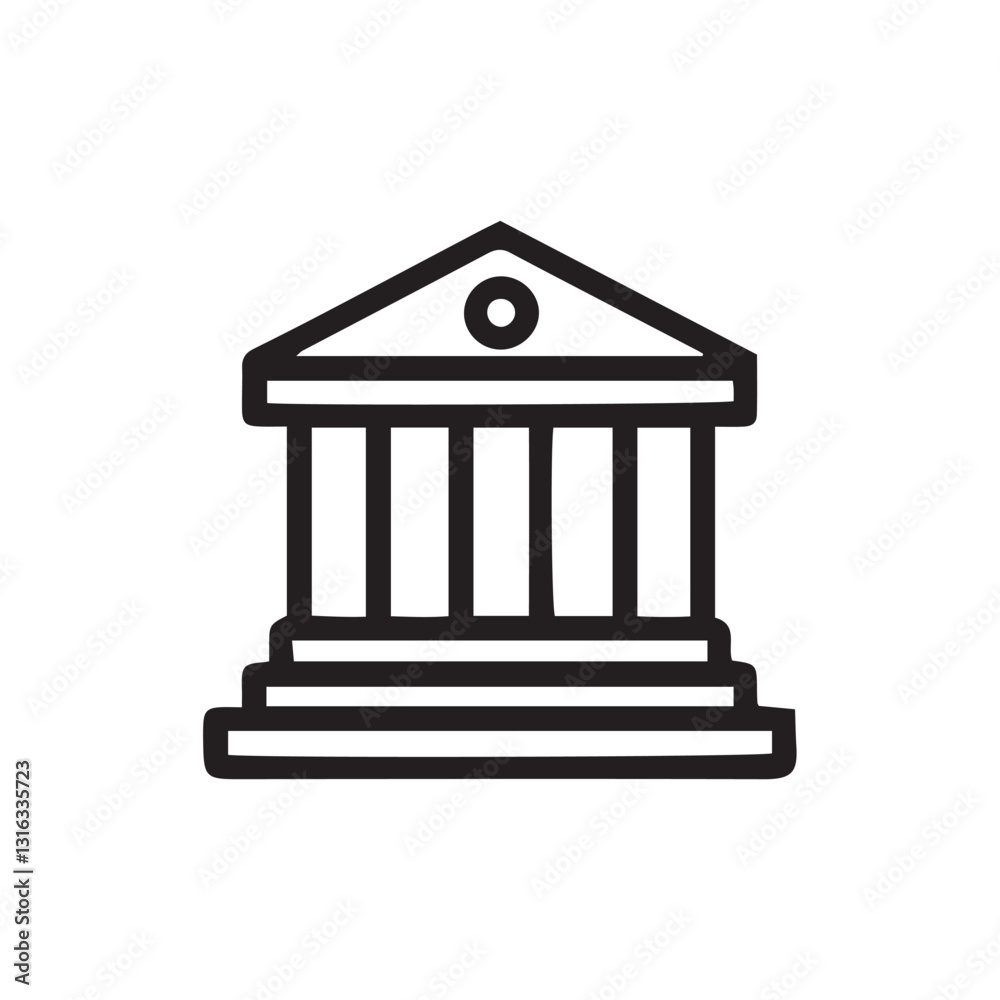 outline icon of a bank with Editable stroke. Vector illustration outline icon of a bank with Editable stroke. Vector illustration