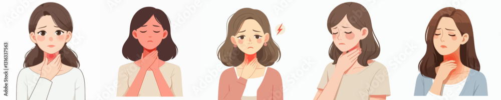 Vector of a person with a sore throat