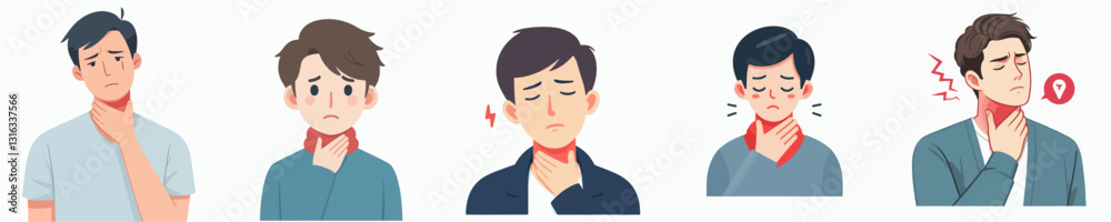 Vector of a person with a sore throat Vector of a person with a sore throat
