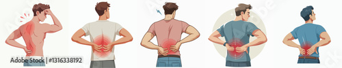 Vector of a person with back pain