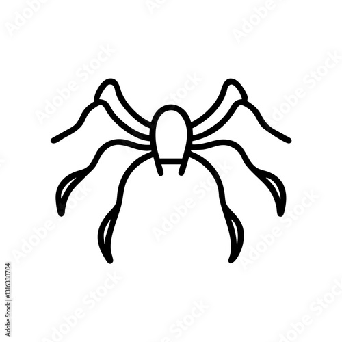 tarantula legs icon, black outline, modern design
