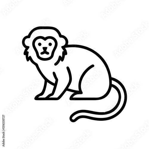 tamarin icon, black outline, modern design