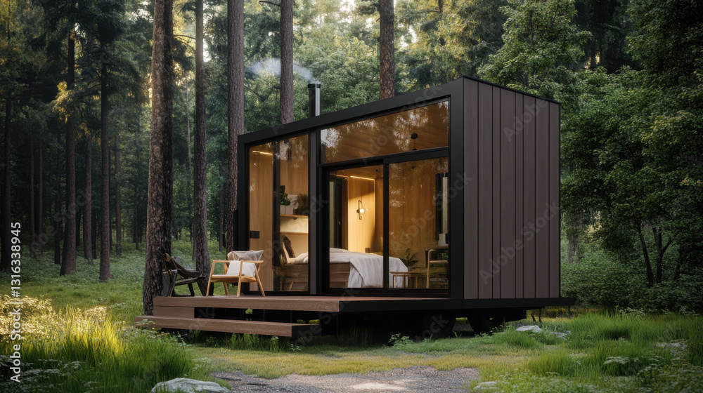 A compact and efficient tiny house with a contemporary design A compact and efficient tiny house with a contemporary design