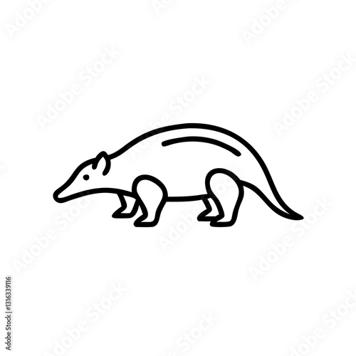 pangolin Icon, modern design, black outline