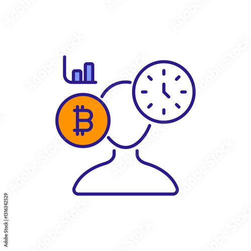 Trading Discipline: Strategy Adherence & Emotional Control Colored Icons.