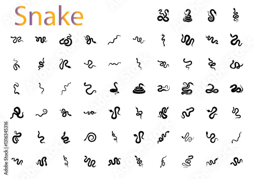 snake silhouette set