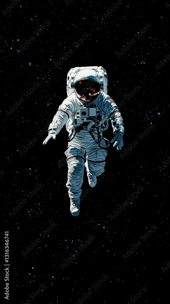 Weightless wonder an astronaut gliding through the cosmos Weightless wonder an astronaut gliding through the cosmos