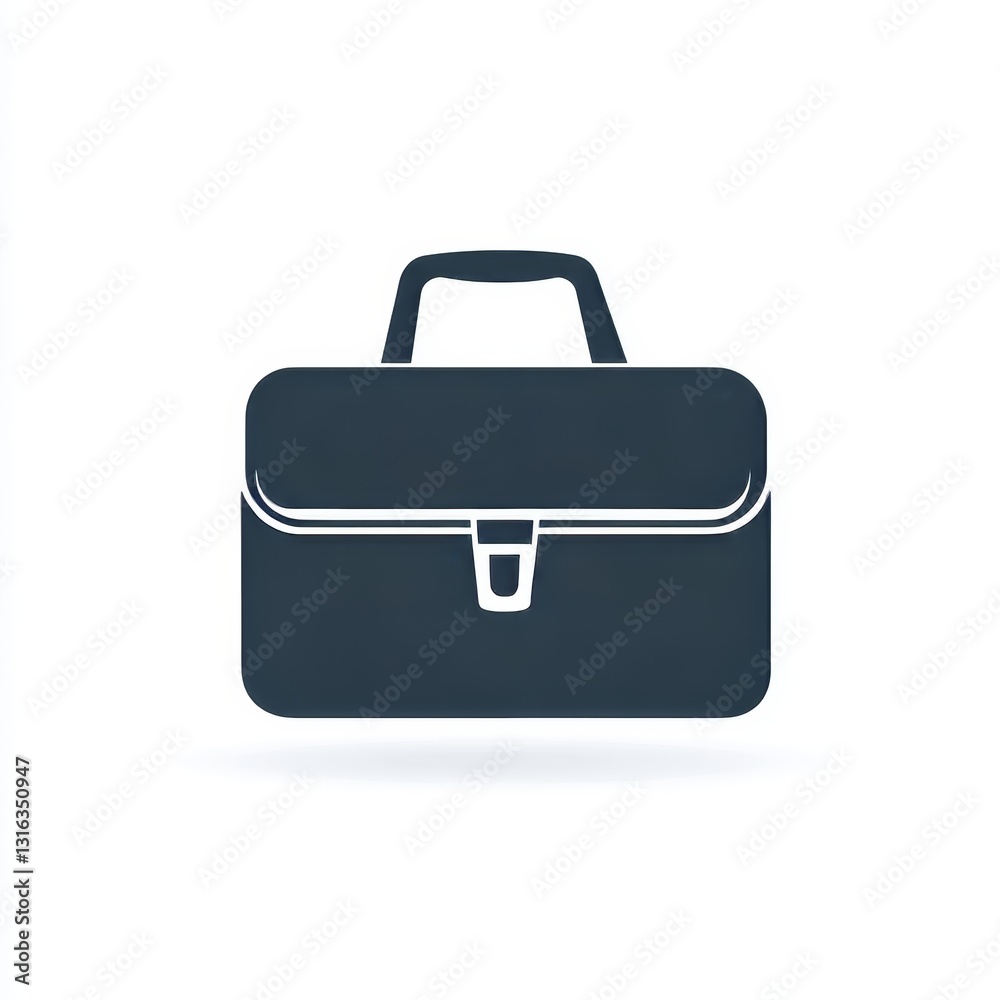 A simple icon of a business briefcase created using black line art A simple icon of a business briefcase created using black line art