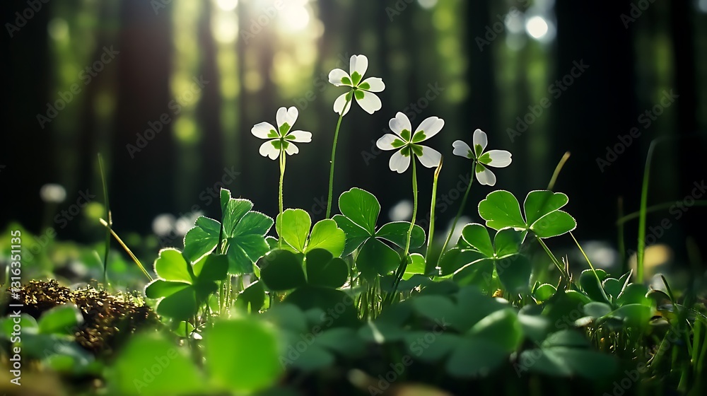 Forest Flowers in Sunlight: A Springtime Bloom AI Generated Forest Flowers in Sunlight: A Springtime Bloom AI Generated