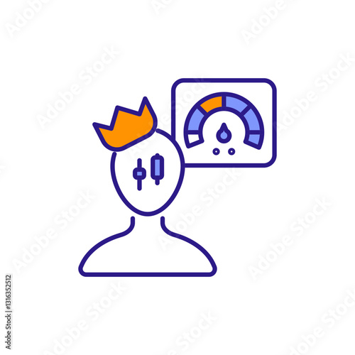 Overconfidence in Trading: Risk Misjudgment Prevention Colored Icons.