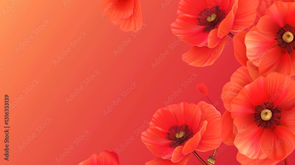 Obraz premium In - depth Analysis of the Flower Background of ANZAC Day: Multiple Symbols, Characteristic Flowers and Cultural Contexts