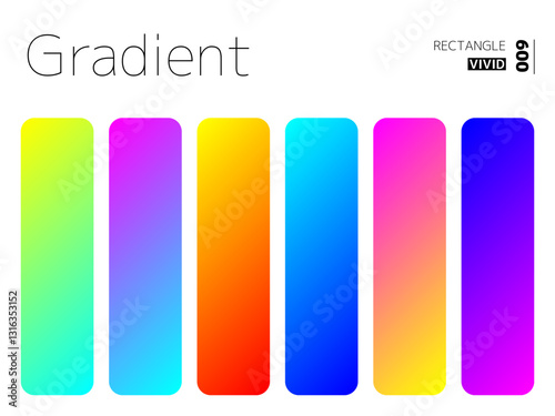 グラデーションのグラフィックスタイルのセット 009 長方形