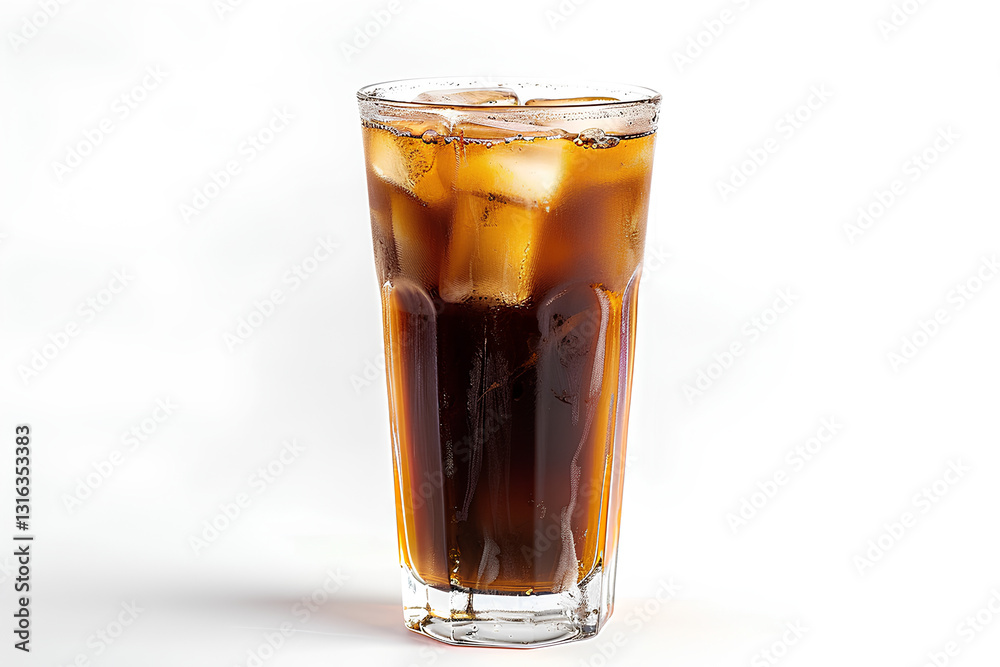 Tall Glass of Iced Coffee with Condensation on White Background
Tall Glass of Iced Coffee with Condensation on White Background