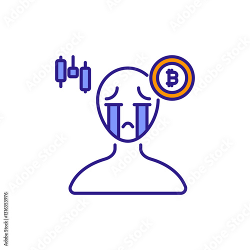 Trading Regret: Post-Trade Decision Analysis Colored Icons.