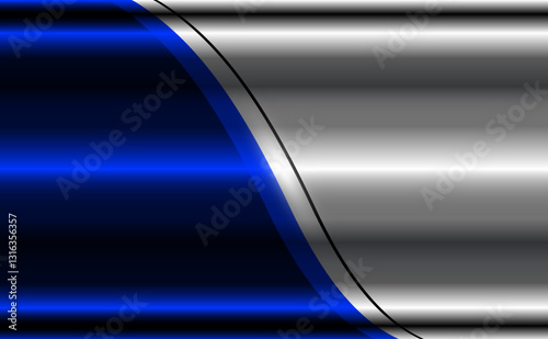 Metal background shiny blue chrome metallic, silver polished steel texture wallpaper.