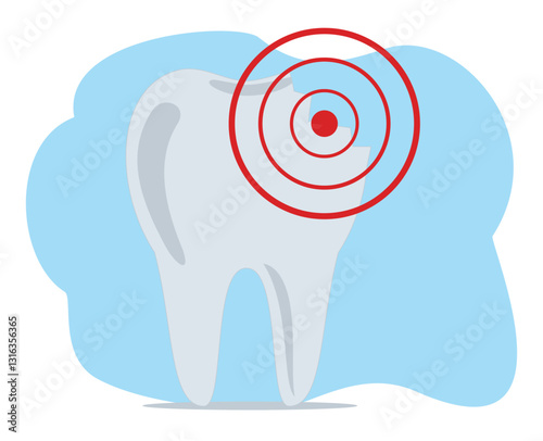 tooth pain cartoon. sensitive teeth. Concept of dental health