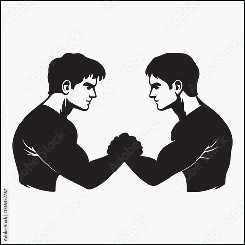 man arm wrestling silhouette