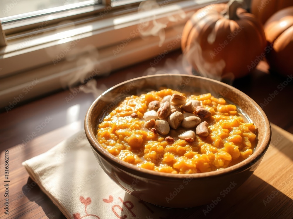Warm Pumpkin Soup with Nuts Warm Pumpkin Soup with Nuts