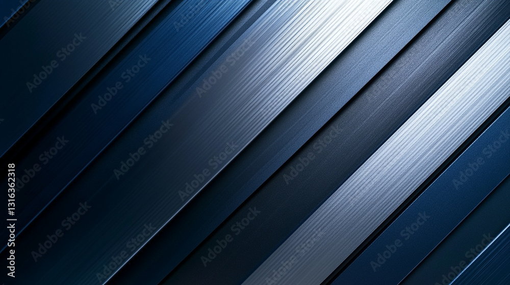 Fototapeta premium Abstract diagonal lines modern blue silver metallic background design dark style light image shades