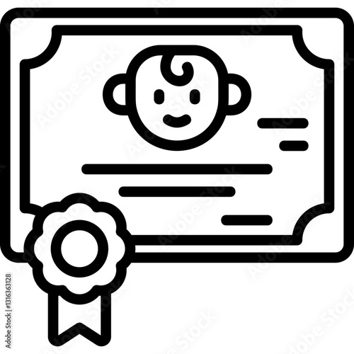 Birth Certificate line icon