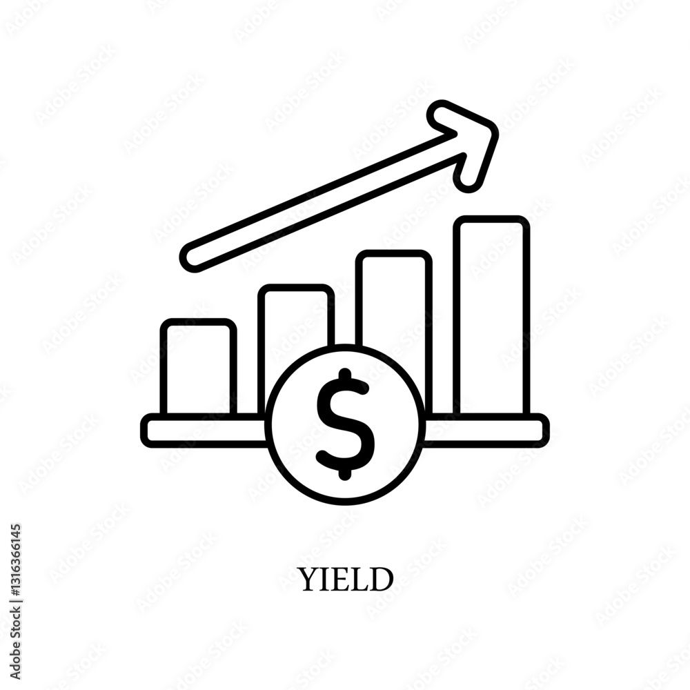 Icon a yield, isolated against a clean background. Icon a yield, isolated against a clean background.