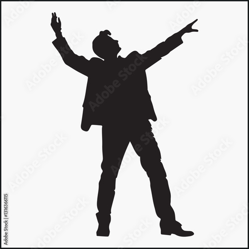 Actor in a dramatic pose silhouette