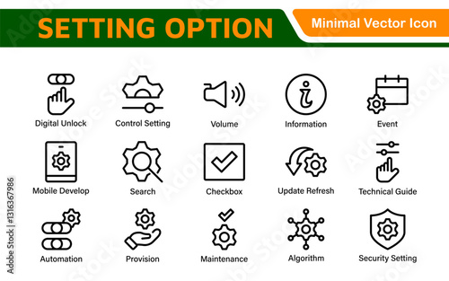 Settings, icon set. Containing options, configuration, preferences, adjustments, operation, gear, control panel, equalizer, management, optimization and productivity icons.