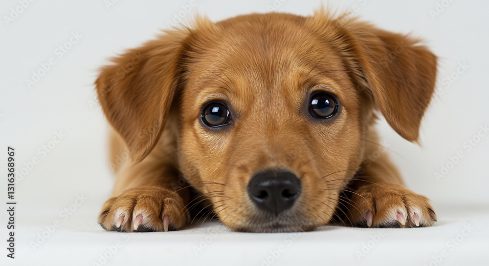 Adorable Puppy Softly Gazes Studio Lighting. AI Generated Adorable Puppy Softly Gazes Studio Lighting. AI Generated