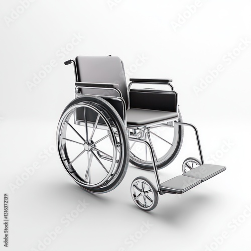 Sleek, Modern 3D Wheelchair Icon.