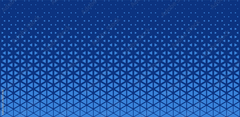 Triangles Halftone Pattern Vector Abstract Geometric Technology Background. Triangular Half Tone Texture