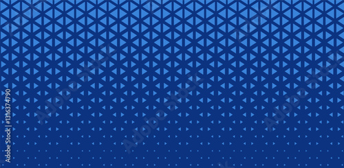 Triangles Halftone Pattern Vector Abstract Geometric Technology Background. Triangular Half Tone Texture