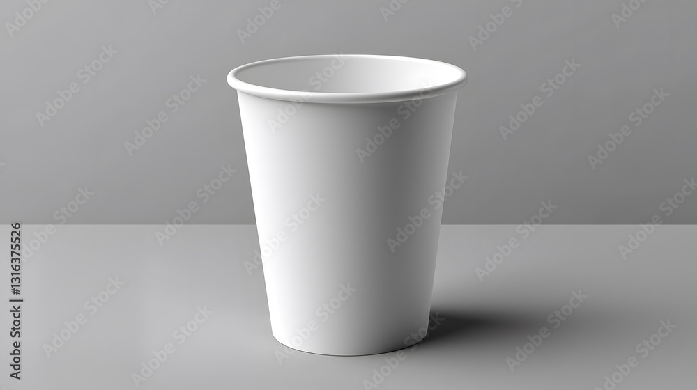 Blank White Paper Cup: A clean, minimalist design of a classic white paper cup with a smooth surface, ready to be filled with your favorite beverage. Perfect for mockups and branding projects. Blank White Paper Cup: A clean, minimalist design of a classic white paper cup with a smooth surface, ready to be filled with your favorite beverage. Perfect for mockups and branding projects.