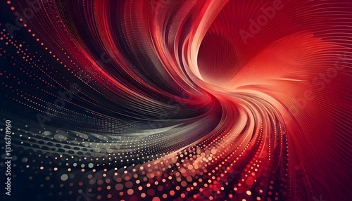 Modern abstract backdrop featuring halftone effects and dynamic red color palette