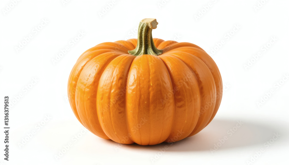 Perfect Small Orange Pumpkin on Clean White Background Perfect Small Orange Pumpkin on Clean White Background