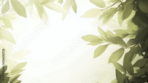 Soft Light Green Leaves Background