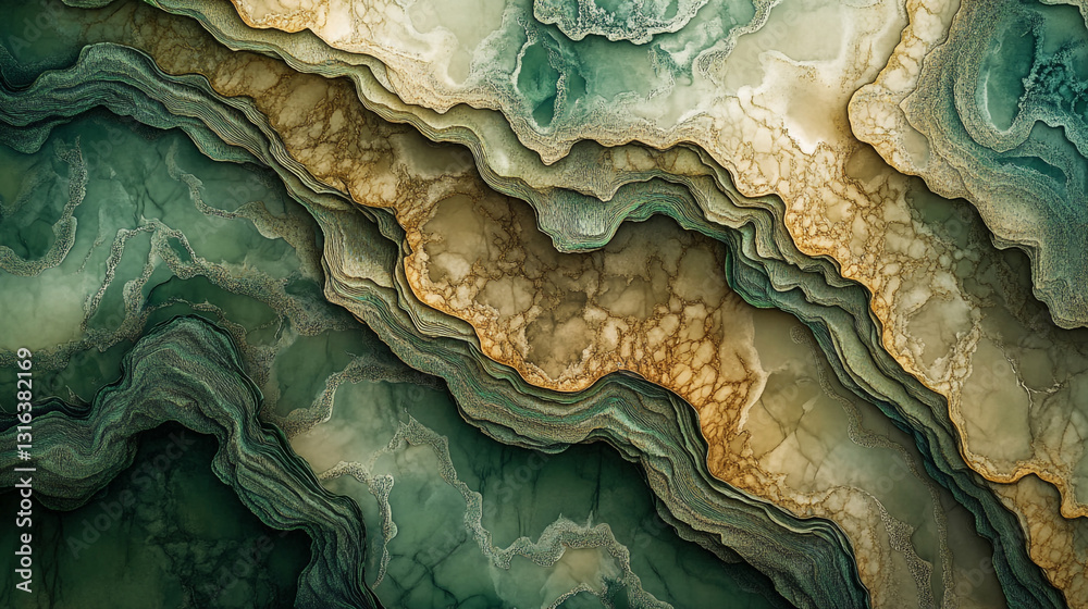 Obraz premium Abstract green and gold marble texture background image design art decor stone style luxury modern