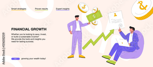 Financial Growth and Investment Strategy Illustration. Money, Business, and Wealth Management
