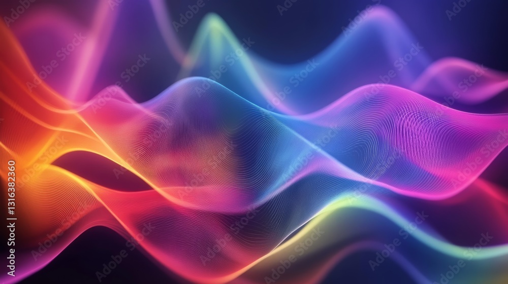 Fototapeta premium Abstract Waveform: Flowing Vibrant Hues 