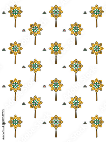 Mughal floral motif vector art