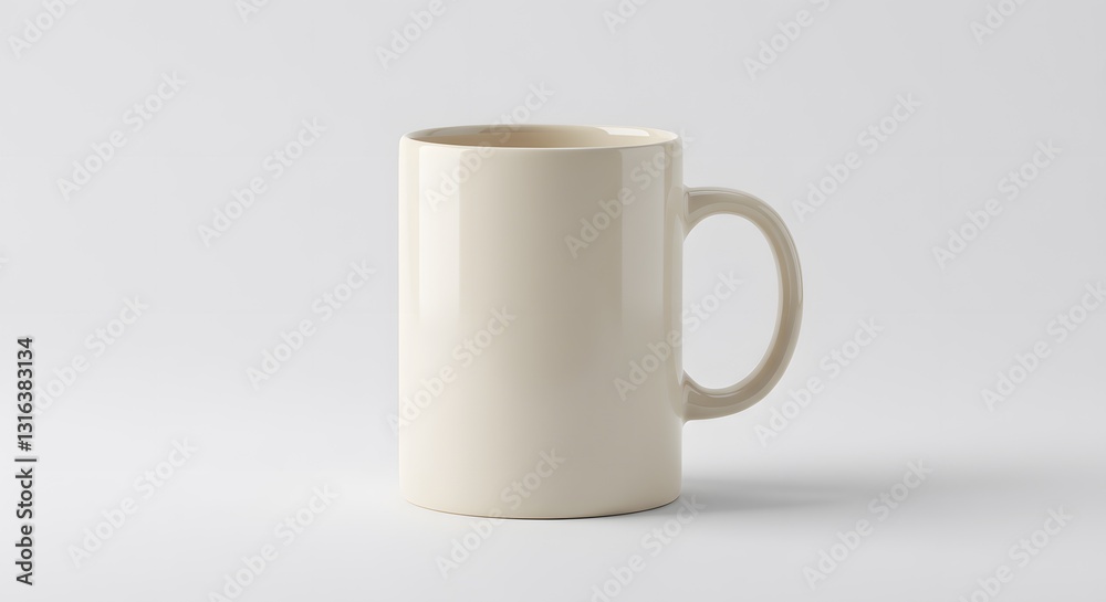White ceramic mug on plain white background, HD minimal product photography, PNG style mockup White ceramic mug on plain white background, HD minimal product photography, PNG style mockup