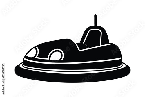 Silhouette design of a classic bumper car vector art illustration2.eps