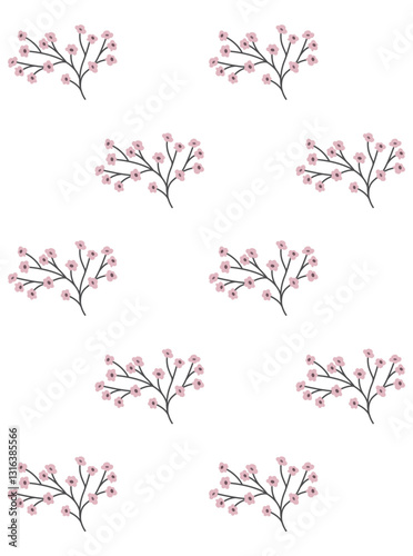 Floral Motif, illustration vector art isolated on white background.