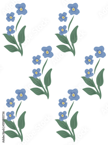 Floral Motif, illustration vector art isolated on white background.
