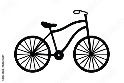 Silhouette design of a retro bicycle vector art illustration.eps