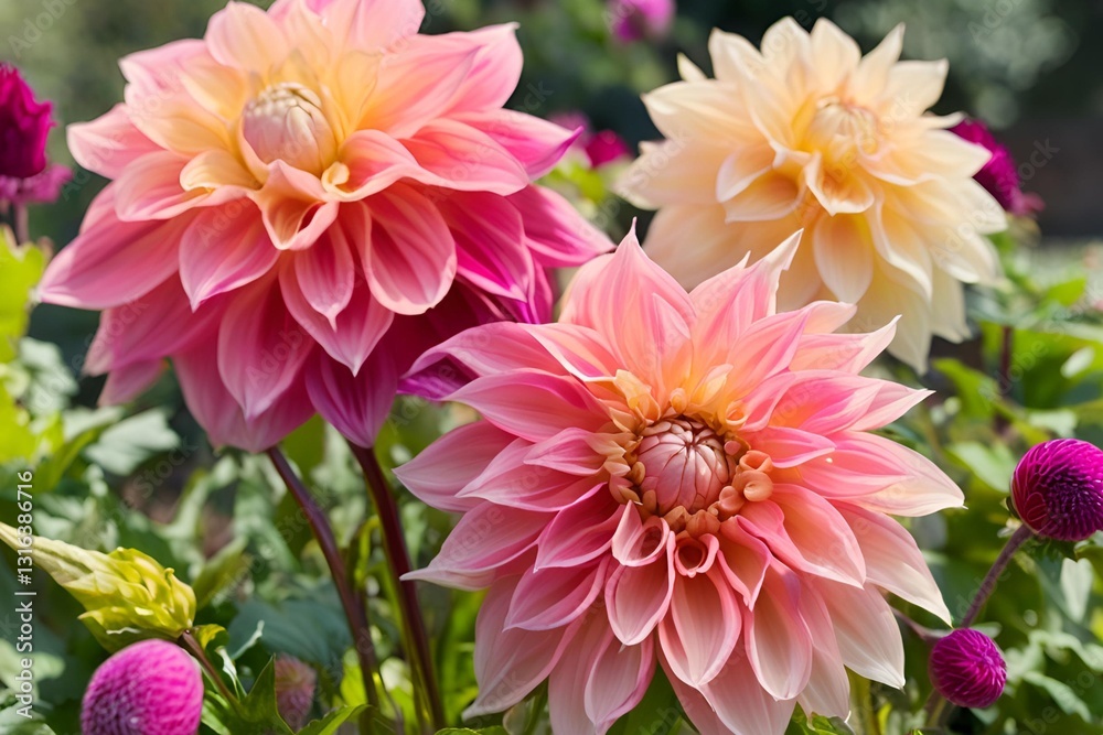 Fototapeta premium Flowers dahlia spring plants.