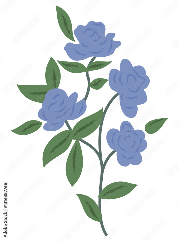Obraz premium Floral Motif, illustration vector art isolated on white background.