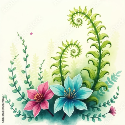 Floral background with flowers, flower, floral, vector, nature, pattern, leaf, design, illustration, summer, spring, art, plant, decoration, pink, wallpaper, flowers, blossom, bouquet, card, seamless,