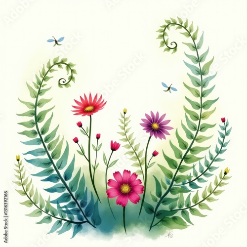 Floral background with flowers, flower, floral, vector, nature, pattern, leaf, design, illustration, summer, spring, art, plant, decoration, pink, wallpaper, flowers, blossom, bouquet, card, seamless,