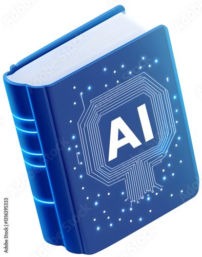 AI Technology book 3D Illustration photo