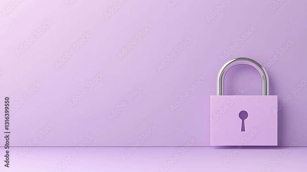 Lavender Padlock: A 3D Rendered Security Concept AI Generated Lavender Padlock: A 3D Rendered Security Concept AI Generated